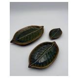 Pier 1 Ceramic Leaf Dish Set (Used)