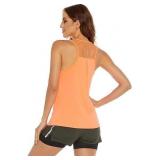 (Med) Neon Green Racerback Workout Tank Top
