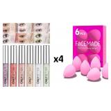 NEW $42 4-6PKs Liquid Glitter Set&6 Makeup Sponges