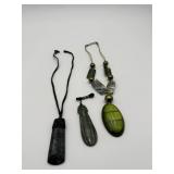 Jade Style Necklaces Set (3 pcs, Used)