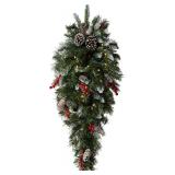 NEW $60 36' Pre-Lit Frosted Berry Xmas Tear Drop