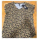 NEW Size M Leopard V Neck Ladies Shirt