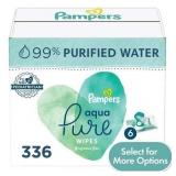 NEW Pampers Aqua Pure Baby Wipes 6X Flip-Top Packs
