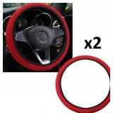 NEW 2PK Microfiber Car Steering Wheel Cover