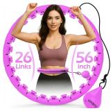 NEW $33 56' Weighted Fitness Hula Hoop Circle- BLK