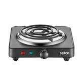 NEW $30 Salton Black Single Burner 7.4 in. Portabl