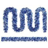 NEW 2PK 78' Blue & Silver Christmas Garland