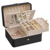 NEW SONGMICS Jewelry Box with Mirror, 2-Layer Jewe