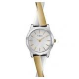 $97 Timex Women's Stretch Bangle Crisscross 2Tone