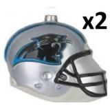NEW 2PK Panthers NFL Football Helmet Ornaments