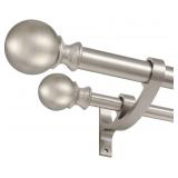$52 NEW Double Curtain Rods Brushed Nickel, Double