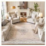SEALED $170 8x10FT Boho Washable Area Rug NonSlip