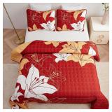 SEALED $85 (Q) 3PC Quilt Bedding Set, Reversible