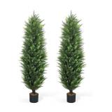 NEW $250 (5') 2pack Artificial Cedar Tree Set