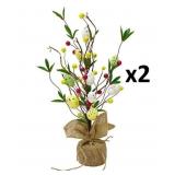 NEW $30 2PK 13.8' Tabletop Easter Egg Trees