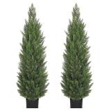 NEW $140 4ft. Artificial Cedar Trees 2 Packs