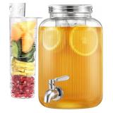 NEW $36 (4L) Glass Drink Dispenser with Tap