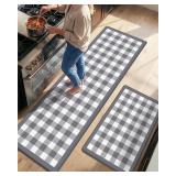 $70 SEALED DEXI Plaid Checkered Kitchen Mats for F