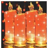 NEW 4PK LED Flameless Candles D:2.75'x H:7.08'