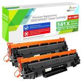 NEW $34 2PK BLK Toner Cartridges (W1410X/W1420X)