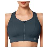 (L) Yvette Zip Front Sports Bra