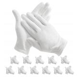 12-Pair White Cotton Gloves