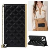 USED Leather Phone Case Grid Texture Crossbody Bag