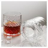 NEW $40 2PK Old Fashioned Crystal Whiskey Glasses