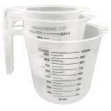 NEW 3pcs Plastic Measuring Jug Set