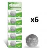 NEW 6 X 5PK CR1620 3V Lithium Batteries