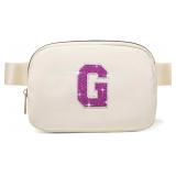 Initial Crossbody Bag Fanny Pack(Ivory-G)