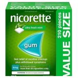 Nicorette Nicotine 4mg Gum Fresh Mint, 210ct