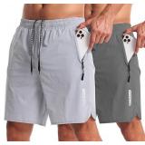 CANGHPGIN 2 Pack Men's Athletic Workout Shorts L