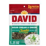 2x DAVID Sunflower Seed Sour Cream & Onion 5.25oz