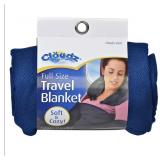 Cloudz Compact Travel Blanket - Blue 42 in x 60 in