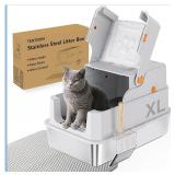 $80 Stainless Steel Cat Litter Box with Lid