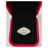 $1,460 App (2.20ct) Men's Moissanite Ring Sz 9 3/4