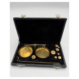 Vintage Brass Balance Scale Set (Incomplete)