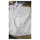 NEW (XL) White Button Up Sleeveless Blouse