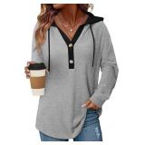 NEW (M) Women's V Neck Hoodie w/Drawstring
