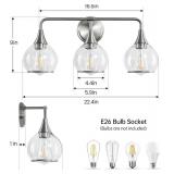 NEW $126 Brushed Nickel Bathroom Vanity Light 3