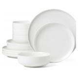 NEW $70 White 12 Piece Dinnerware Set
