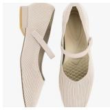$35 (6.5) Flats for Women Square Toe Ballet Flats