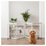New $93 Freestanding Dog Gate Foldable 4 Panel...