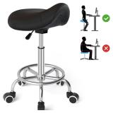 DAMAGED $80 Ergonomic Saddle Stool with Wheels...
