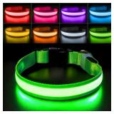 NEW (M) Green LED Dog Collar