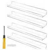 New $79 24 Inch Clear Floating Shelves 4 Pack...