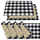 New Topbuti 6 Pcs Black and White Buffalo Check...