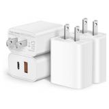 NEW 4PK USB C Fast Charging Blocks w/2 Ports