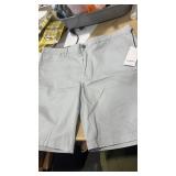 NEW (W38) Men's Grey Flat Front Linen Shorts